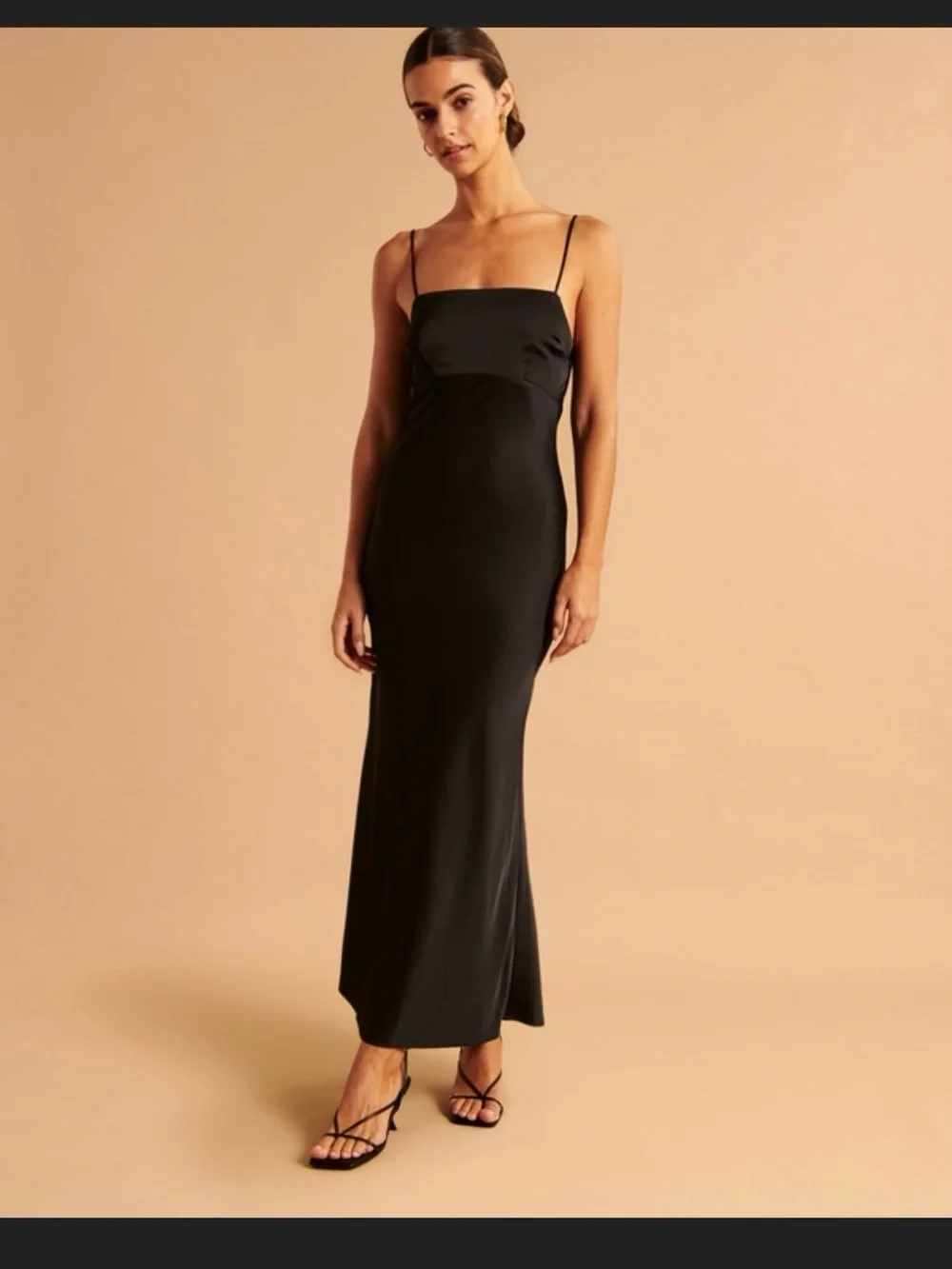 Abercrombie & Fitch Julia Cowl Back Slip Dress in Black NWT